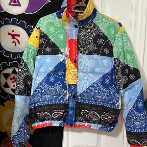 Colorful Patchwork Puffer Jacket